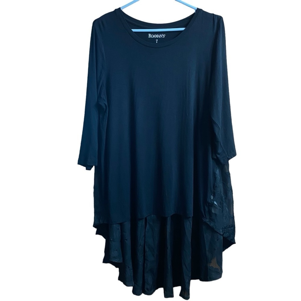 Roaman's Black Tunic Top